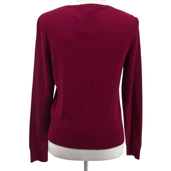 WHBM Empress Red Cardigan Sweater NWT Sz S Faux Pearl Buttons Style 570240993 - Picture 3 of 11